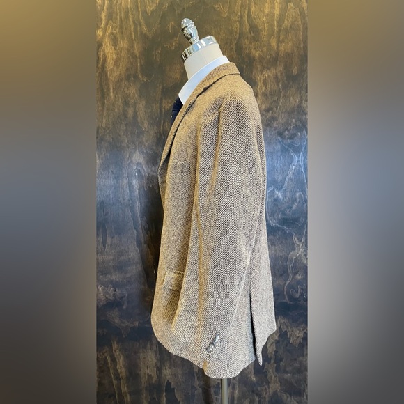Polo by Ralph Lauren Vintage Hopsack Virgin Wool Jacket in Brown Size 46 R Italy - Picture 3 of 8
